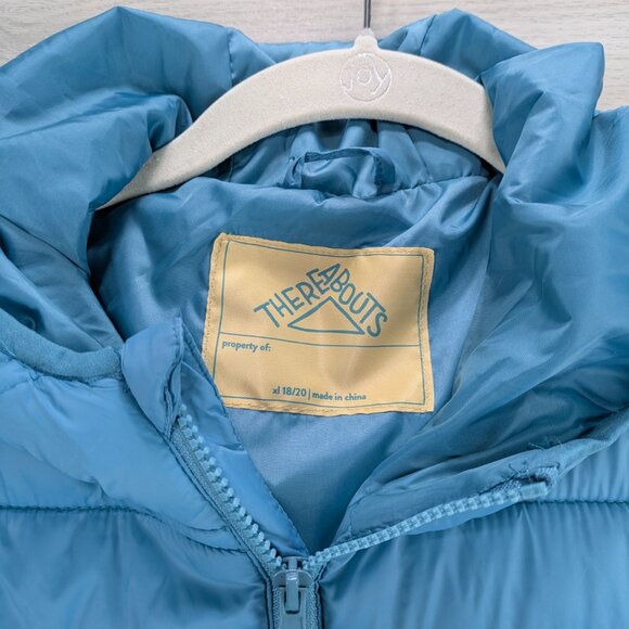NWT There Abouts Teal Packable Puffer Jacket Girls XL 18/20 - Picture 2 of 7